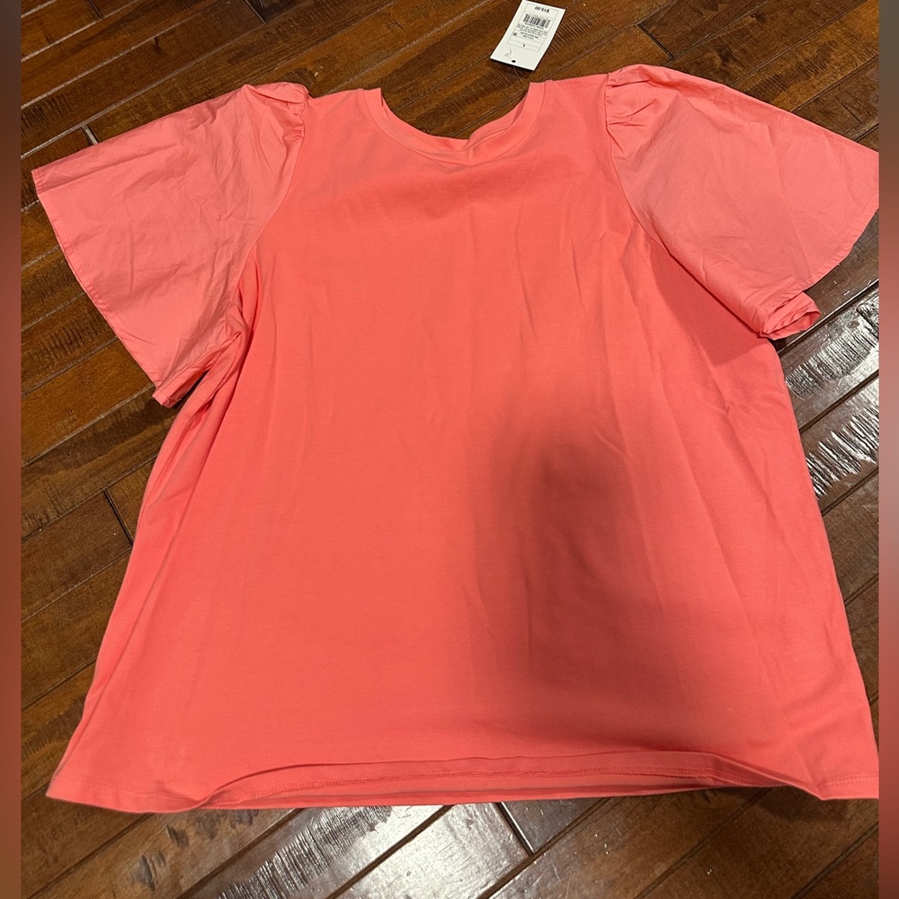 Women's Coral Puff Sleeve Top